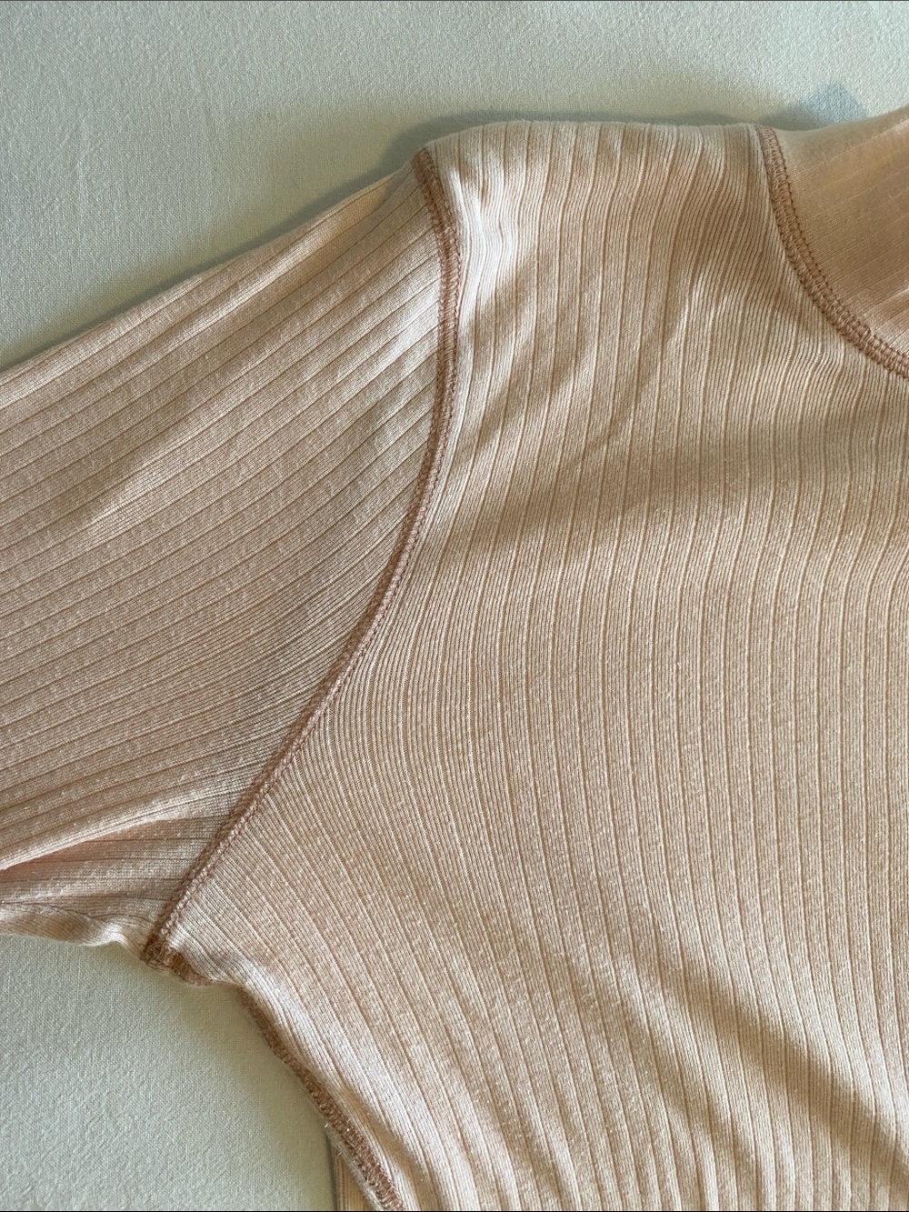 Free People Intimately The Rickie Top Long-Sleeve Ribbed Mock Neck ballet pink L - Picture 7 of 13